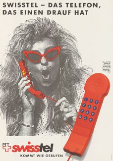 Swisstel Telephon orange, 80er Jahre