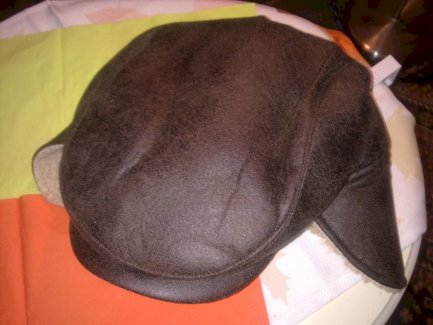 Fliegermütze in Wildleder-Optik - Grösse XL gefüttert