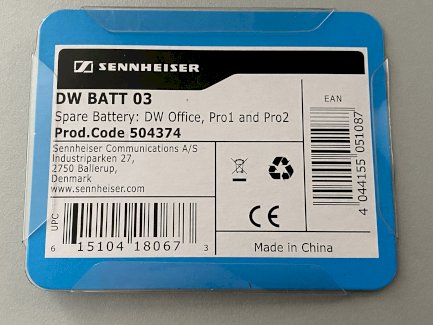 Sennheiser Spare Batterie DW BATT 03