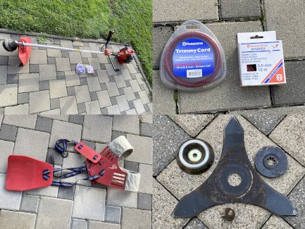 Trimmer Efco 8420 . Benziner mit Gurt, Fäden und 3er Klingen Messer