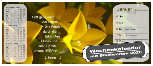Wochenkalender 2026 (Großausgabe) LIEFERBAR!
