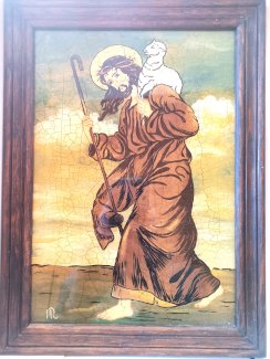 Wandbild \"Hirte trägt Schäfchen\" - Gratis-inserat.com