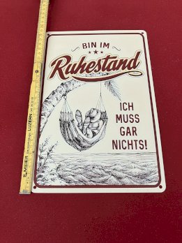 Ruhestand schild 