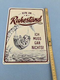 Ruhestand schild