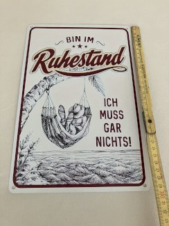 Ruhestand schild