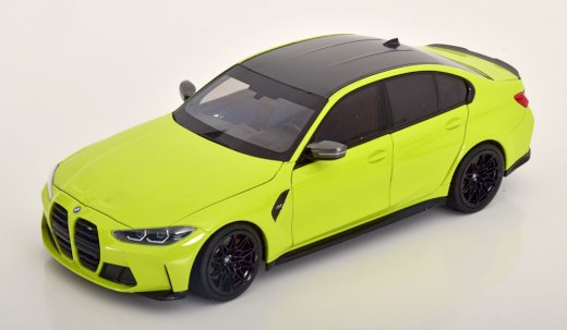  NEU: BMW M3 G80 seit 2020 gelb met. / Carbon 1:18 von Minichamps