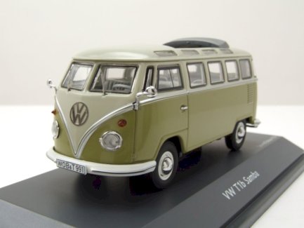 NEU: VW T1b Samba Bus 1960-1963 oliv / hellgrau  1:43 von Schuco