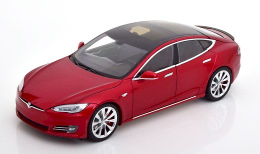 NEU: Tesla S P100D Phase II 2016-2021 dunkelrot met.  1:18 von Tesla