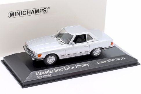 NEU: Mercedes-Benz 350 SL R107 Hardtop Phase I 1971-1985 silber met.  1:43