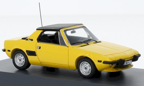 NEU: Fiat X1/9 Bertone Phase I 1972-1982 gelb / schwarz  1:43 von Schuco Pro.R43
