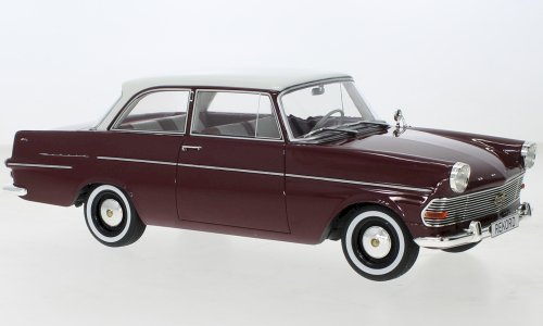 NEU: Opel Rekord P2 2-Türer 1960-1963 dunkelrot / weiss  1:18 von BoS Models