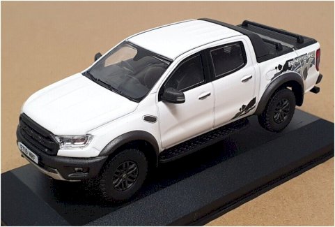 NEU: Ford Ranger Raptor 2019-2023 RHD weiss / schwarz  1:43