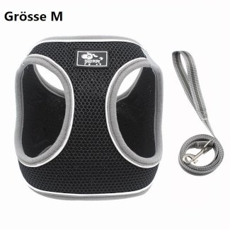 Hundebrustgeschirr Soft Mesh - Grösse M in Schwarz
