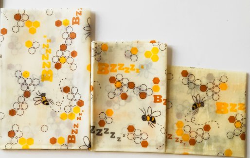 3er Set Bienenwachstücher - Bienenmotiv