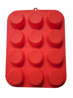 Silikon Backform 12 Muffin - 33 x 25 x 3 cm in Rot