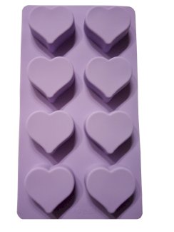 Silikon Backform 8 Herzen - 28.5 x 15.5 x 2 cm in Violett - Gratis-inserat.com