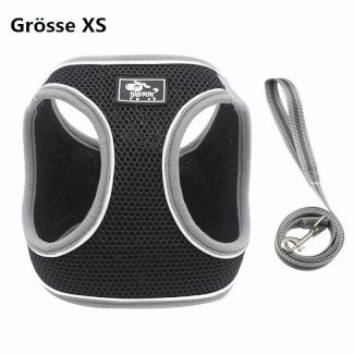 Hundebrustgeschirr Soft Mesh - Grösse XS in Schwarz