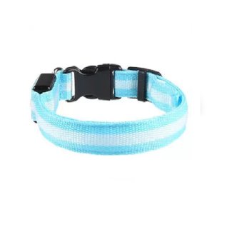 LED Leuchthalsband in Blau Grösse S