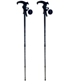 2er Set Wanderstöcke bis 130 cm in Schwarz