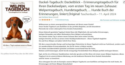Dackel-Tagebuch: Welpen – Erinnerungstagebuch für....
