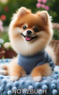 Süßes Pomchi Notizbuch, Geschenk für Hunde Liebhaber...