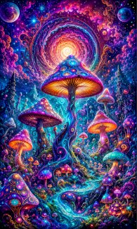 Psychedelisches Journal mit Magic Mushrooms, Zauberpilz - Gratis-inserat.com
