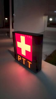 PTT Lampe POST / Reklame / Leuchte / LOGO LED /Lithopha