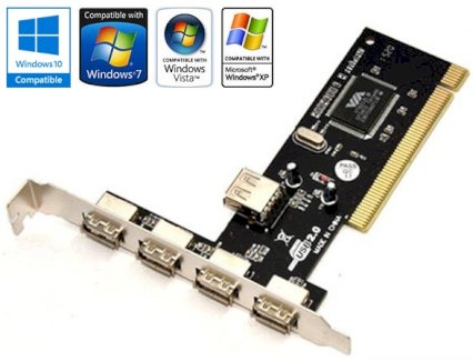 PCI USB 2.0 Karte mit 4+1 Anschlüsse / USB-Controller -