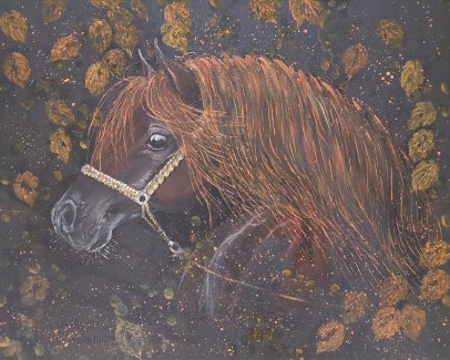 Pferd Herbst handgemalt, neu - Gratis-inserat.com