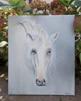 Pferd Reiten Handgemalt. Oelbild, neu