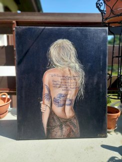 Tattoo Blond Frau von Kunstlerin direkt