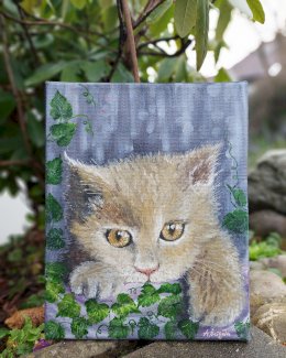 Katze Baby Gemaelde neu, handgemalt