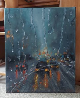 Abend Auto profi oelgemaelde neu, handgemalt