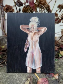 Ballet Kleid Rosa von mir gemalt, neu UNIKAT