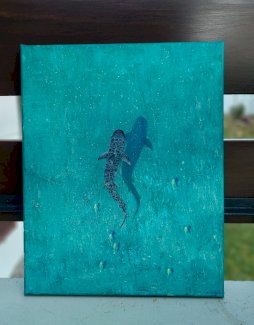 Fisch Wal Wasser gemalt von mir