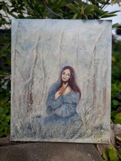 Wald Frau gemalt von mir
