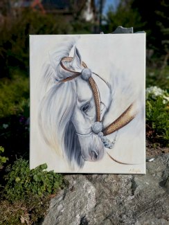 Reiten Pferd Prinz handgemalt. NEU