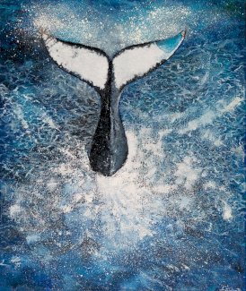 Wasser Wal Fisch gemalt von mir, MEGA