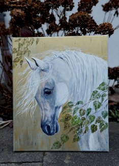 Goldiges Pferd gemalt von mir MEGA. Neu.
