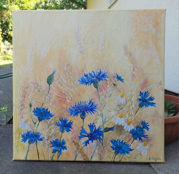 Kornblumen Feld gemalt von mir mEGA