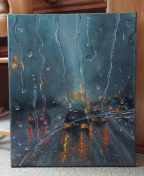 Autos Regen gemalt von mir, MEGA 