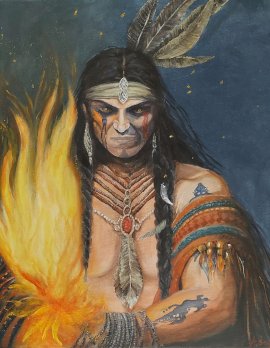 Wizzard Indianer gemalt von mir Profi