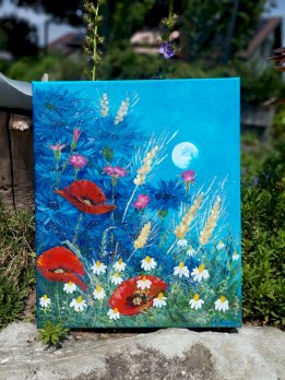 Rustikale Feldblumen gemalt von mir