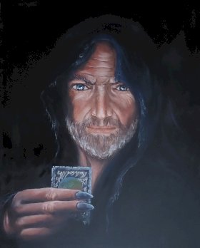 Wizzard mit Karte gemalt von mir