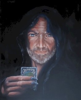 Wizzard mit Karte gemalt von mir
