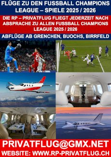 SWISS PRIVATE FLYING FLIEGT ZU ALLEN CHAMPIONS LEAGUE S
