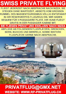 SWISS PRIVATE FLYING FLIEGT NACH NIZZA