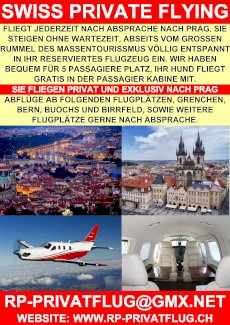 SWISS PRIVATE FLYING FLIEGT NACH PRAG