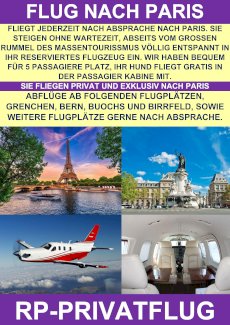 SWISS PRIVATE FLYING FLIEGT NACH PARIS  - Gratis-inserat.com