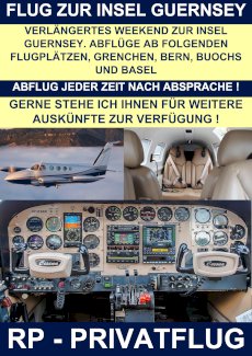 SWISS PRIVATE FLYING FLIEGT ZUR INSEL GUERNSEY 